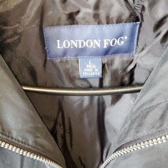 London Fog Black 2 in 1‎ Zip/Snap Insulated Lined Hooded Bomber Sz. L Jacket - Picture 3 of 14